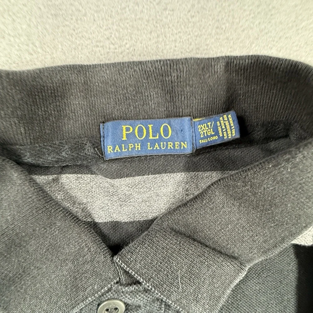 Polo Ralph Lauren Striped Short Sleeve Black Polo Mens Size 2XLt Tall